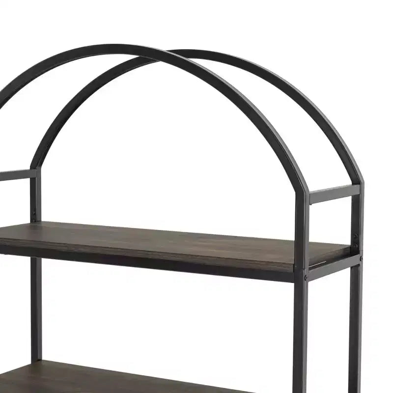 Nathan James 72" Haven 5 Shelves Arch Bookshelf Black Espresso