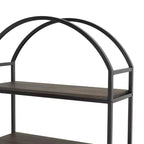 Nathan James 72" Haven 5 Shelves Arch Bookshelf Black Espresso