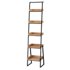 Lifestorey 73" Estanier 5 Tier Ladder Shelf Natural/Black