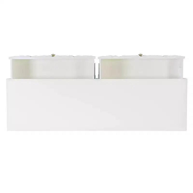 55.5" Geo Glam Console 2 Drawer with Gold Knobs Bright White - Linon: Entryway Narrow Storage, Modern Design