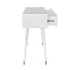 55.5" Geo Glam Console 2 Drawer with Gold Knobs Bright White - Linon: Entryway Narrow Storage, Modern Design