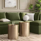 Manila Side Tables - Threshold™: Gold-Tone Metal, Hand-Carved, No Assembly Required