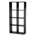 Janne 8 Cube Multipurpose Storage Shelf Dark Brown - Baxton Studio: Mid-Century Modern Cubby Organizer, Particle Board Frame