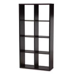 Janne 8 Cube Multipurpose Storage Shelf Dark Brown - Baxton Studio: Mid-Century Modern Cubby Organizer, Particle Board Frame
