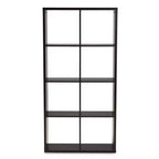 Janne 8 Cube Multipurpose Storage Shelf Dark Brown - Baxton Studio: Mid-Century Modern Cubby Organizer, Particle Board Frame