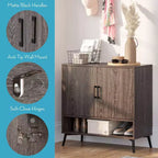 Meuble à chaussures RiverRidge Woodbury pour 12 paires de chaussures, rangement d'entrée avec étagères intérieures ouvertes et réglables, grain de bois vieilli