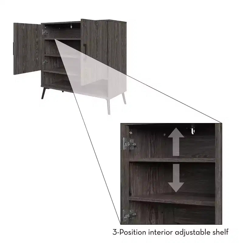 Meuble à chaussures RiverRidge Woodbury pour 12 paires de chaussures, rangement d'entrée avec étagères intérieures ouvertes et réglables, grain de bois vieilli