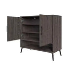 Meuble à chaussures RiverRidge Woodbury pour 12 paires de chaussures, rangement d'entrée avec étagères intérieures ouvertes et réglables, grain de bois vieilli