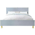 Acme Furniture Queen Gaines Bed Gray High Gloss Finish