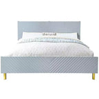 Acme Furniture Queen Gaines Bed Gray High Gloss Finish
