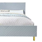 Acme Furniture Queen Gaines Bed Gray High Gloss Finish