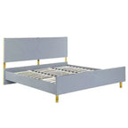 Acme Furniture Queen Gaines Bed Gray High Gloss Finish