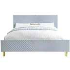 Acme Furniture Queen Gaines Bed Gray High Gloss Finish