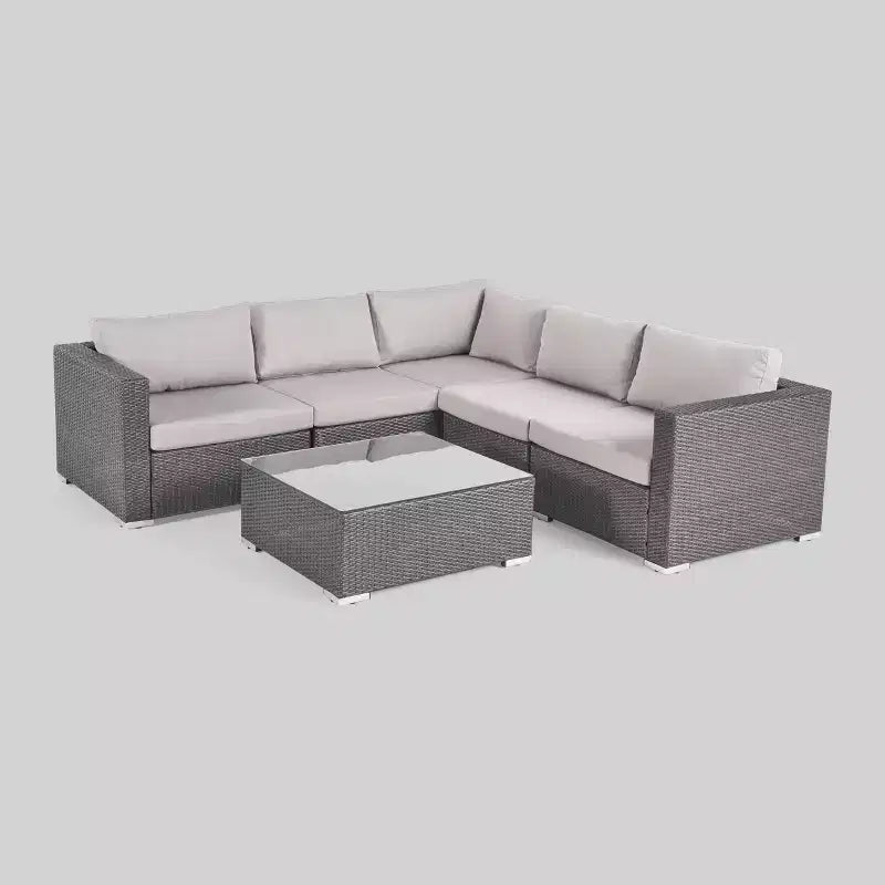 Santa Rosa 6pc Wicker Seating Sectional Set with Cushions - Christopher Knight Home