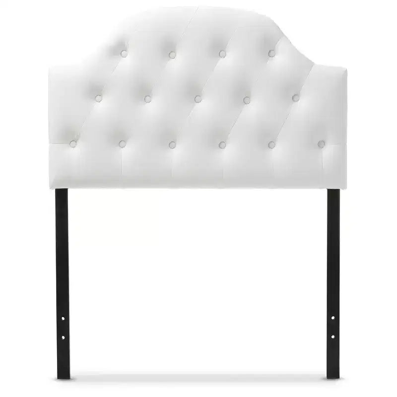 Morris Modern And Contemporary Faux Leather Upholstered Button - Tufted Scalloped Headboard - Baxton Studio