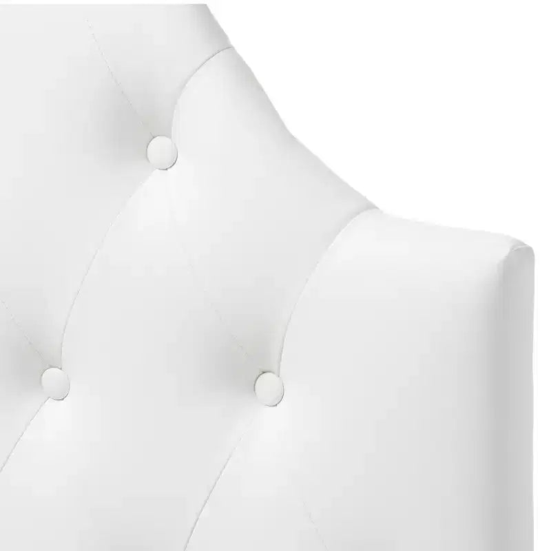 Morris Modern And Contemporary Faux Leather Upholstered Button - Tufted Scalloped Headboard - Baxton Studio