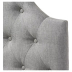 Morris Modern And Contemporary Faux Leather Upholstered Button - Tufted Scalloped Headboard - Baxton Studio
