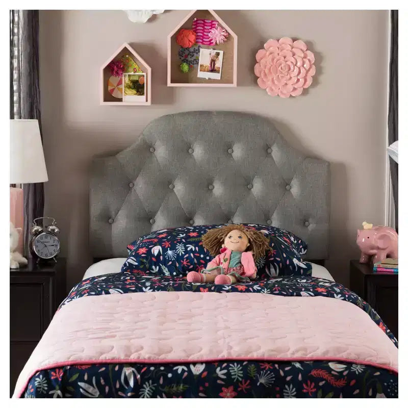 Morris Modern And Contemporary Faux Leather Upholstered Button - Tufted Scalloped Headboard - Baxton Studio