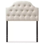 Morris Modern And Contemporary Faux Leather Upholstered Button - Tufted Scalloped Headboard - Baxton Studio