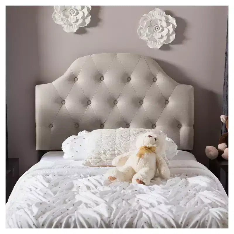 Morris Modern And Contemporary Faux Leather Upholstered Button - Tufted Scalloped Headboard - Baxton Studio