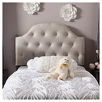 Morris Modern And Contemporary Faux Leather Upholstered Button - Tufted Scalloped Headboard - Baxton Studio