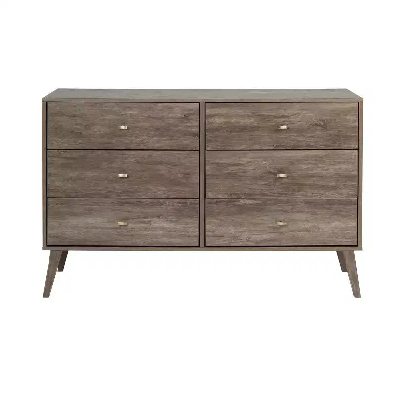 Mid Century Modern 6 Drawer Dresser - Prepac