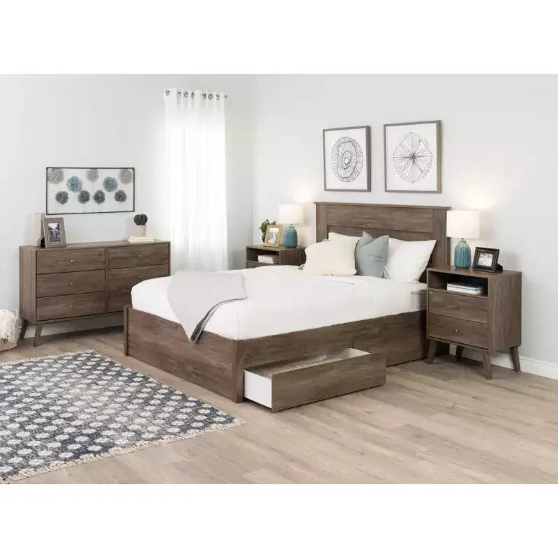 Mid Century Modern 6 Drawer Dresser - Prepac