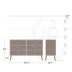 Mid Century Modern 6 Drawer Dresser - Prepac