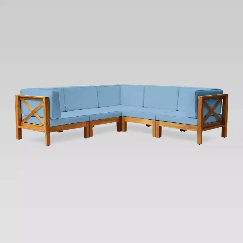 Brava 5pc Acacia Sectional Sofa Set - Christopher Knight Home