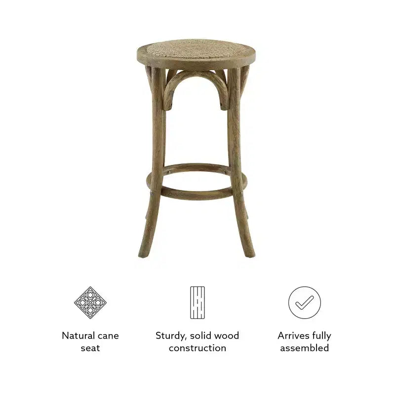 Rae Ratten Seat Backless Counter Height Barstool - Linon