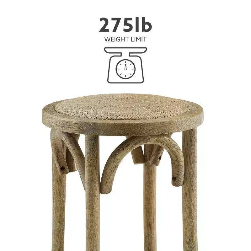 Rae Ratten Seat Backless Counter Height Barstool - Linon