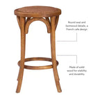 Rae Ratten Seat Backless Counter Height Barstool - Linon