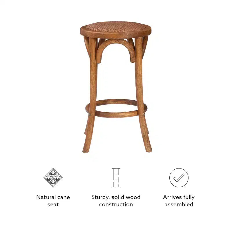 Rae Ratten Seat Backless Counter Height Barstool - Linon