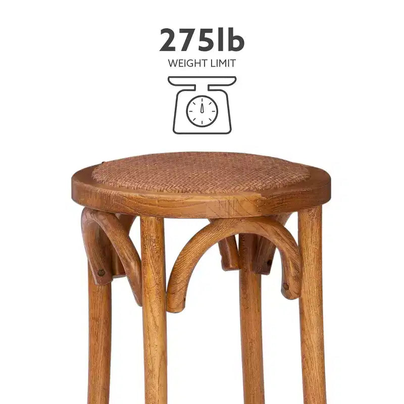 Rae Ratten Seat Backless Counter Height Barstool - Linon