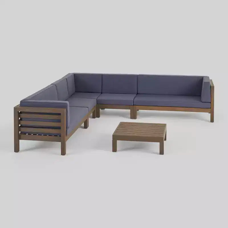 Oana, ensemble de six pièces en bois d'acacia pour terrasse - Christopher Knight Home