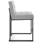 Tabouret de bar à hauteur de comptoir en acier inoxydable et tissu rembourré Privy Noir - Modway