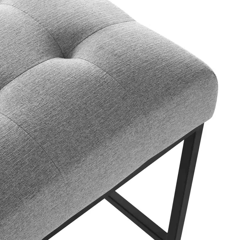 Tabouret de bar à hauteur de comptoir en acier inoxydable et tissu rembourré Privy Noir - Modway