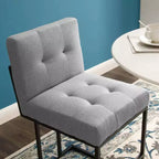 Tabouret de bar à hauteur de comptoir en acier inoxydable et tissu rembourré Privy Noir - Modway