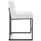 Tabouret de bar à hauteur de comptoir en acier inoxydable et tissu rembourré Privy Noir - Modway