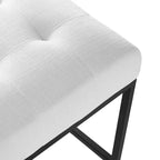 Tabouret de bar à hauteur de comptoir en acier inoxydable et tissu rembourré Privy Noir - Modway