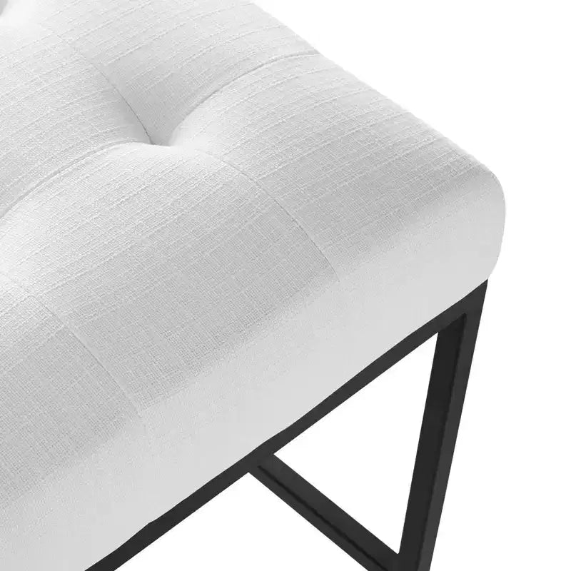 Tabouret de bar à hauteur de comptoir en acier inoxydable et tissu rembourré Privy Noir - Modway