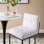 Tabouret de bar à hauteur de comptoir en acier inoxydable et tissu rembourré Privy Noir - Modway