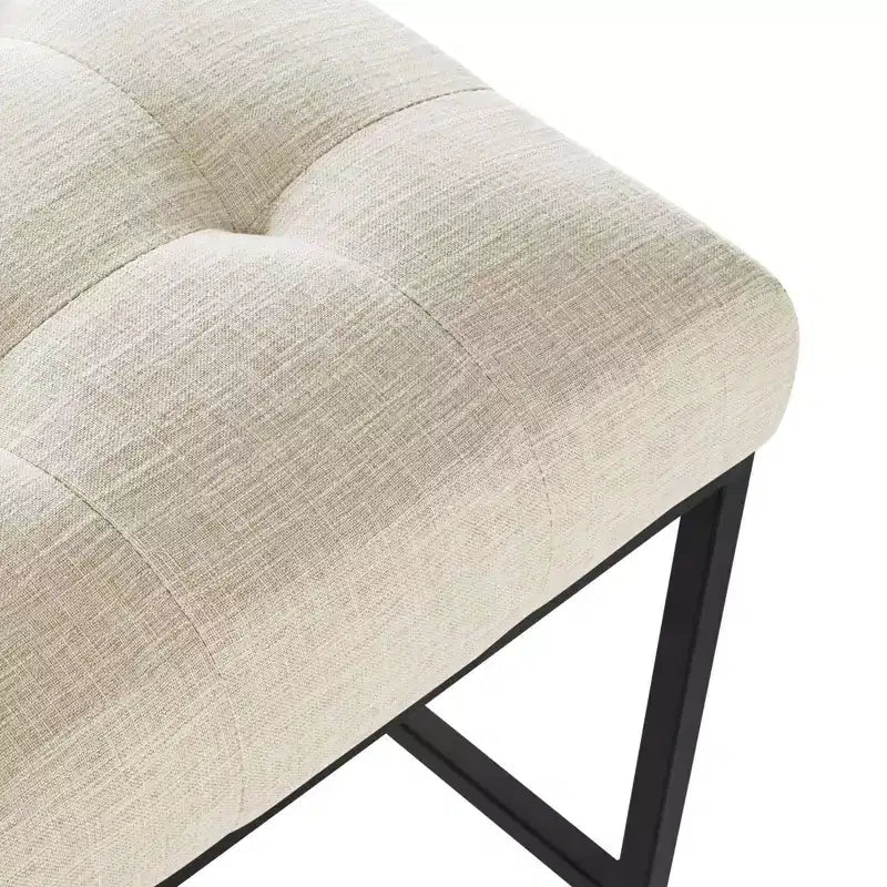Tabouret de bar à hauteur de comptoir en acier inoxydable et tissu rembourré Privy Noir - Modway