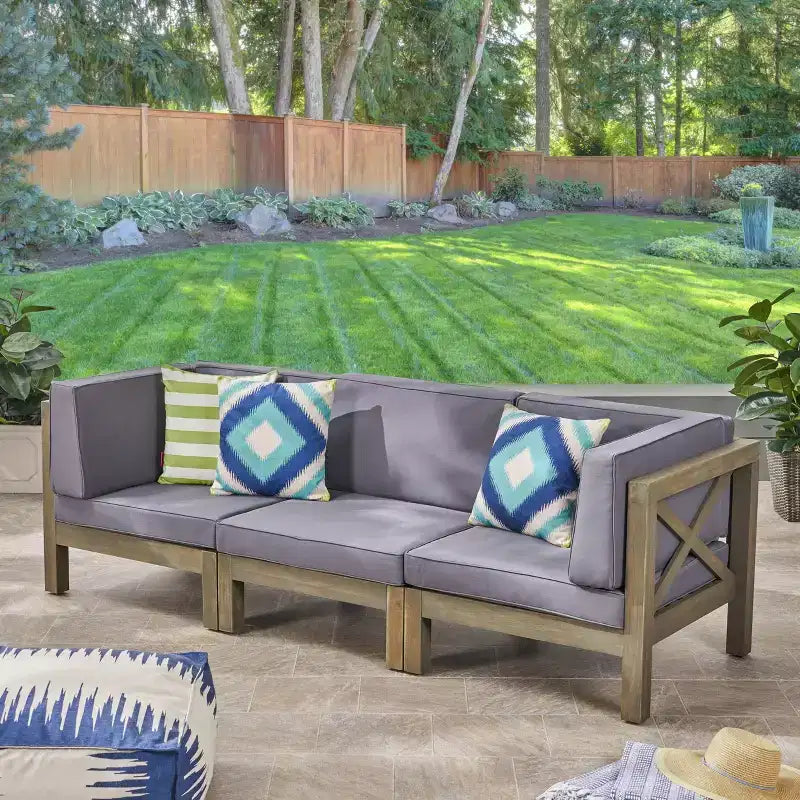 Canapé modulaire Brava 3 pièces en acacia - Christopher Knight Home