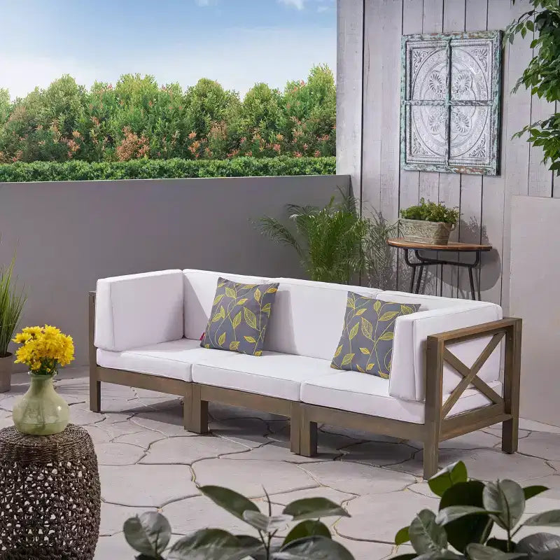 Canapé modulaire Brava 3 pièces en acacia - Christopher Knight Home