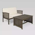 Carolina 2pc Acacia Loveseat and Coffee Table - Christopher Knight Home