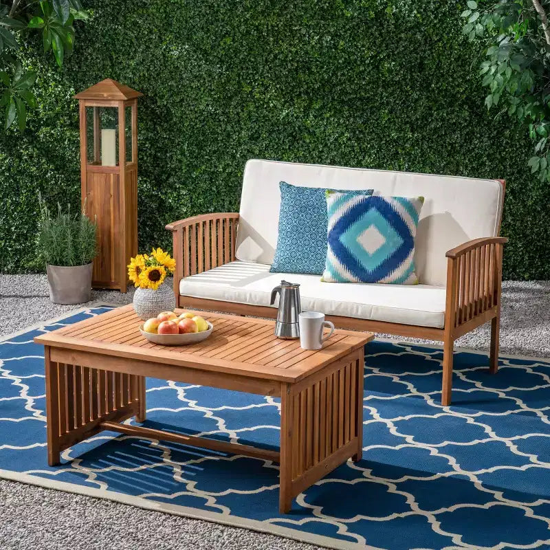Carolina 2pc Acacia Loveseat and Coffee Table - Christopher Knight Home