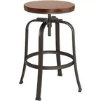 Elm Lane Radin Hammered Bronze Swivel Bar Stool Brown 29 High Industrial Adjustable Brown Seat with Footrest for Kitchen Counter Height Island Home