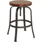 Elm Lane Radin Hammered Bronze Swivel Bar Stool Brown 29 High Industrial Adjustable Brown Seat with Footrest for Kitchen Counter Height Island Home