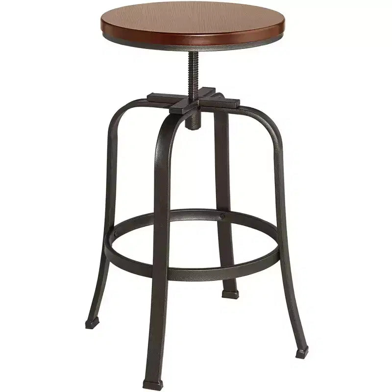 Elm Lane Radin Hammered Bronze Swivel Bar Stool Brown 29 High Industrial Adjustable Brown Seat with Footrest for Kitchen Counter Height Island Home